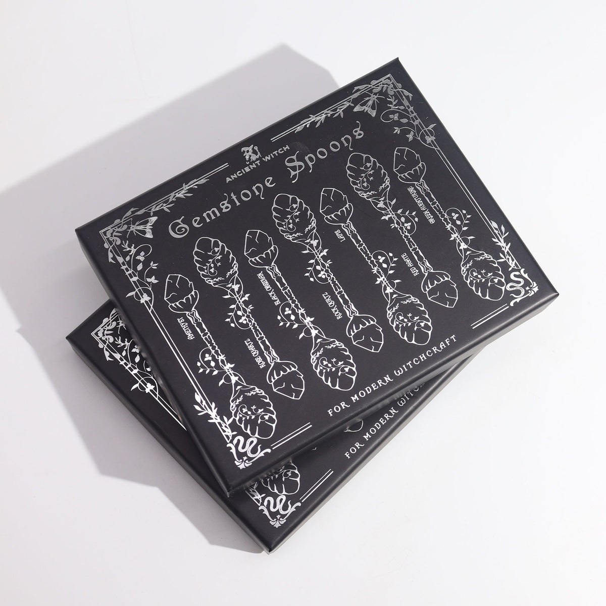 Hexenlöffel-Set Bronze – 7 Edelstein-Löffel