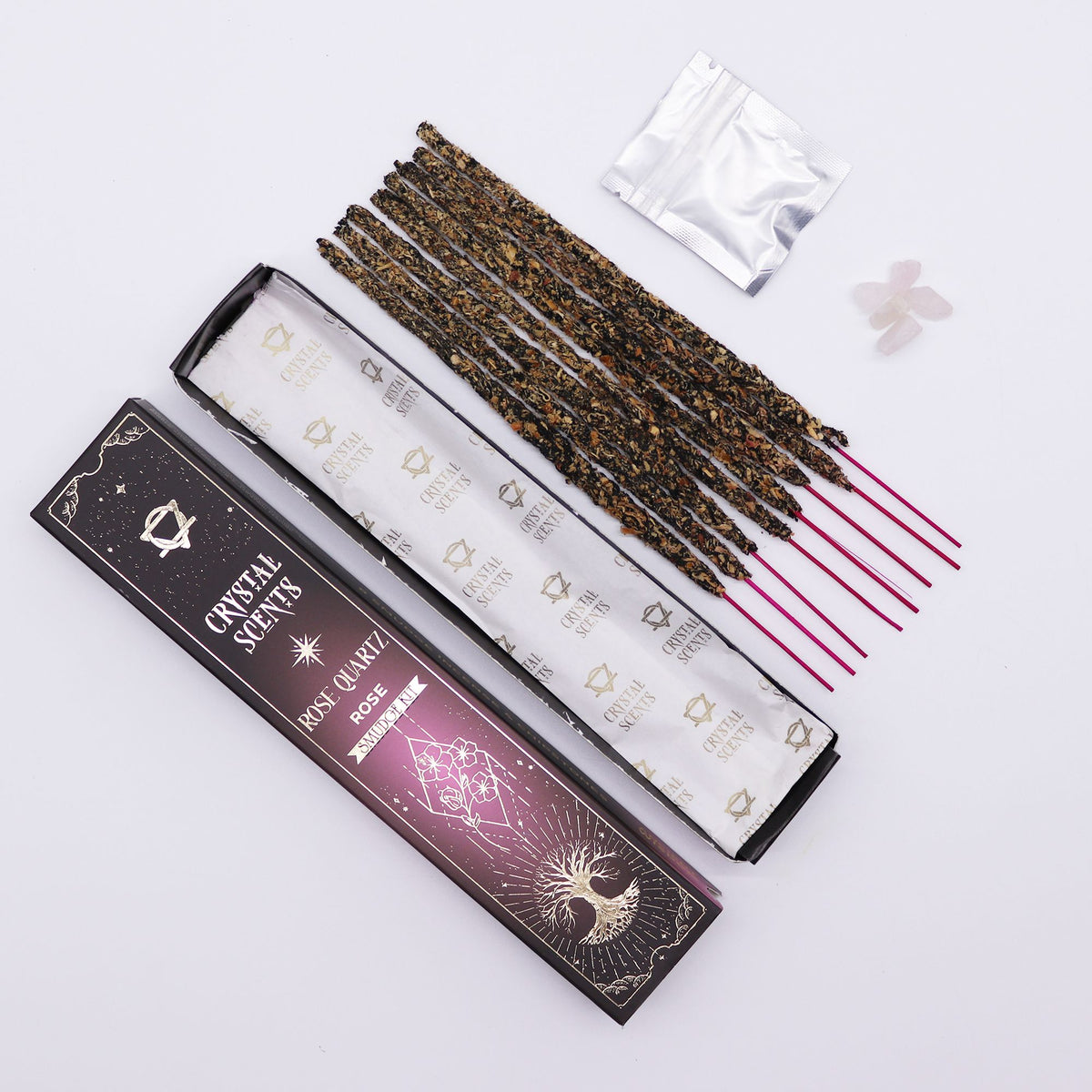 Räucherstäbchen Rosenquarz Crystal Scents – Rose