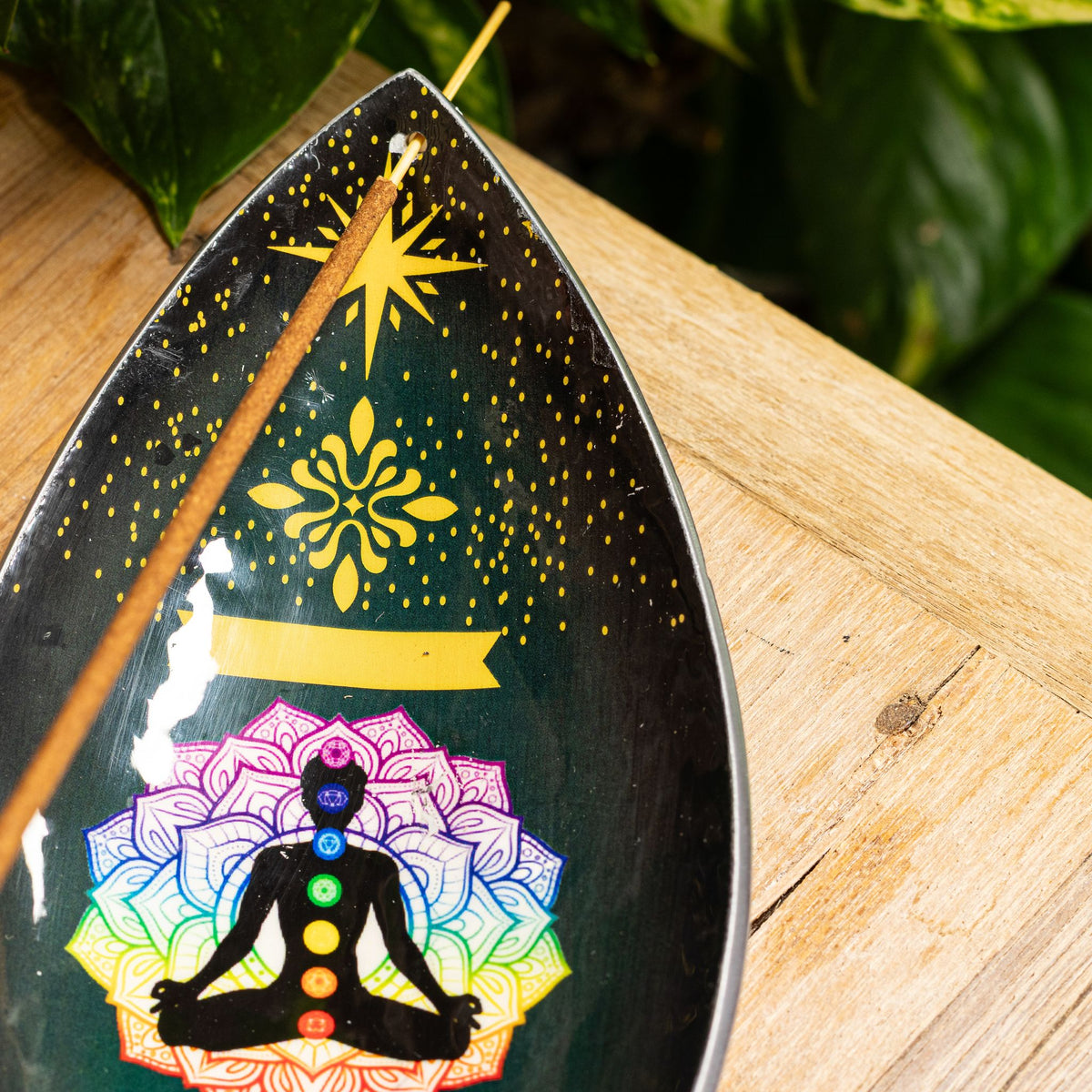 Emaille-Räucherschale Lotus Buddha Chakra