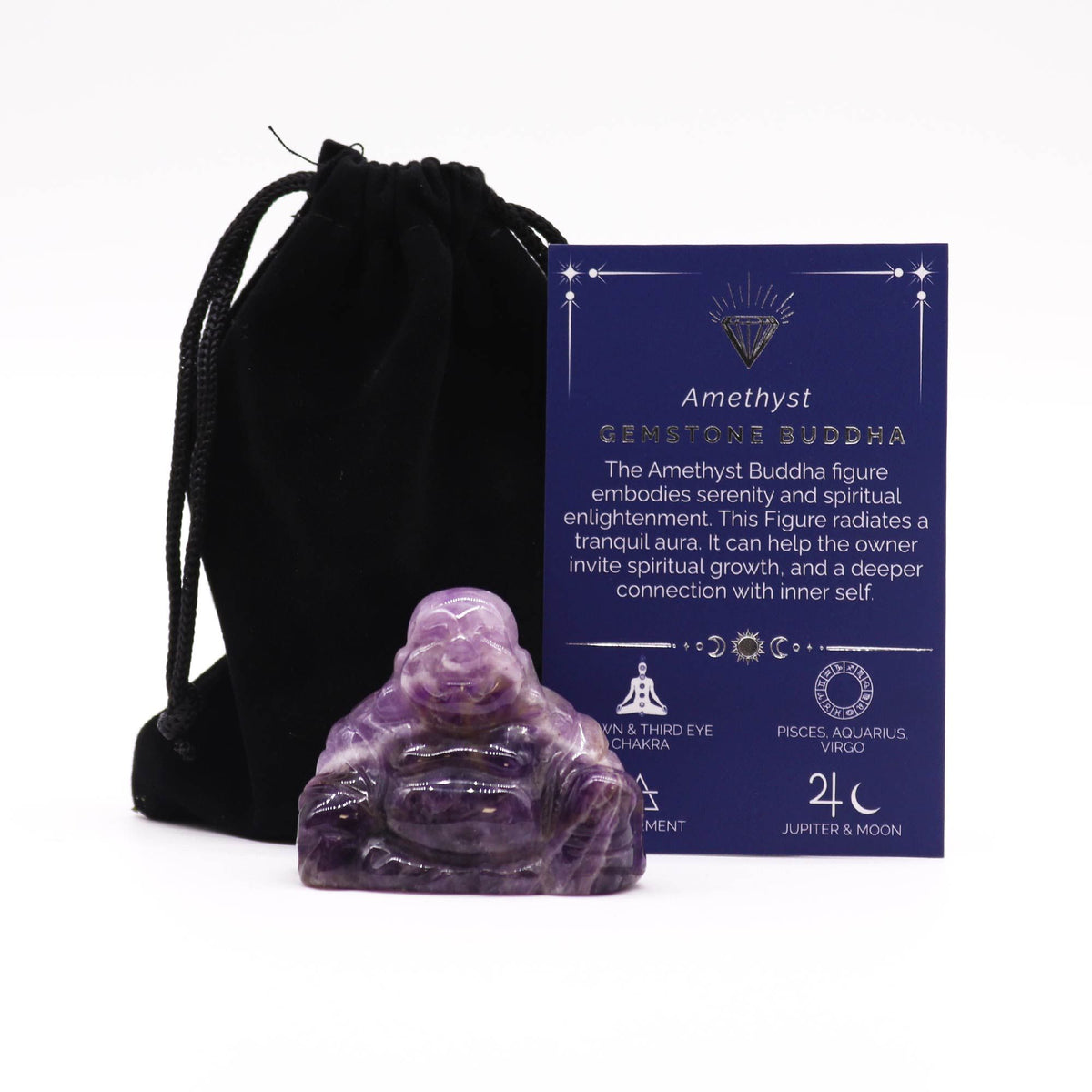 Großer Edelstein-Buddha – Amethyst 50×40×20 mm