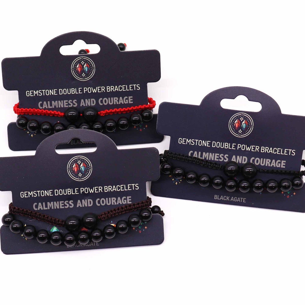 Doppel-Power-Armband Schwarzer Achat