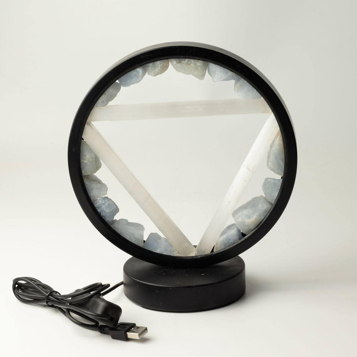 Edelstein Halo Lampe – Wasser – Aquamarin & Selenit