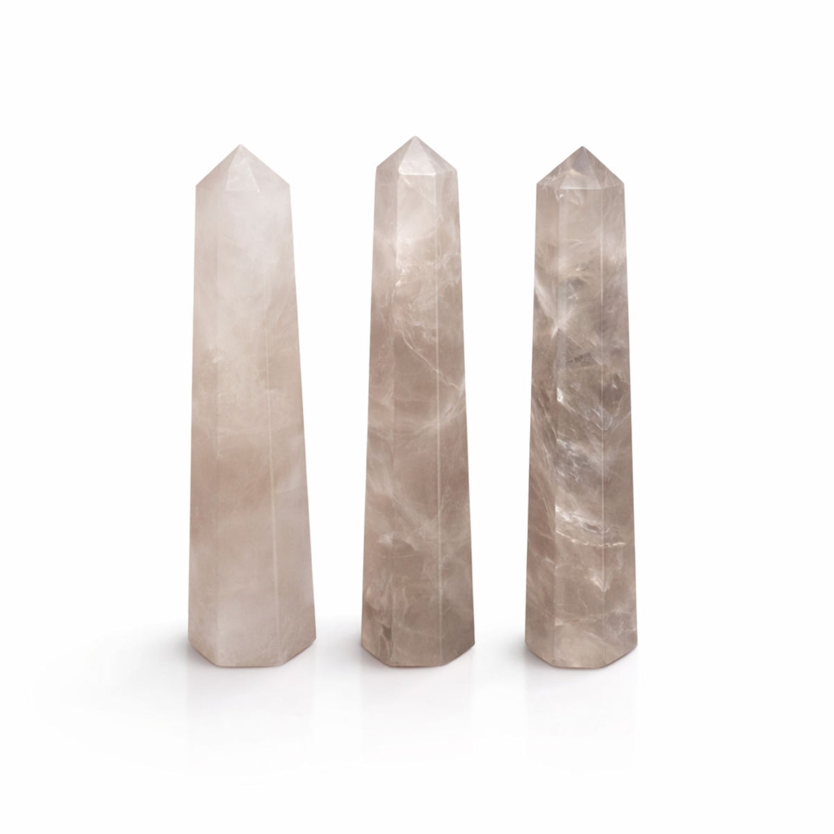 Sechsseitiger Edelstein-Obelisk ca. 11 cm – Rauchquarz