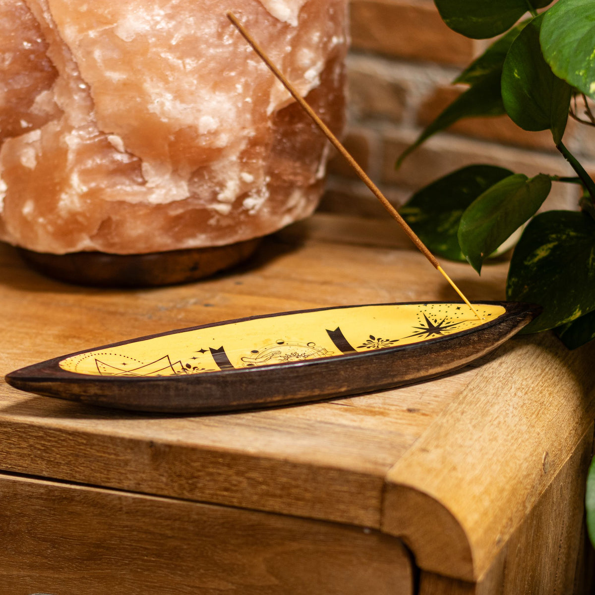 Emaille-Räucherschale Mango-Holz – Hand & Sonne