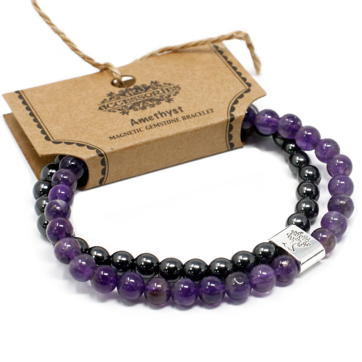 Magnetisches Amethyst-Armband – Edelsteinperlen