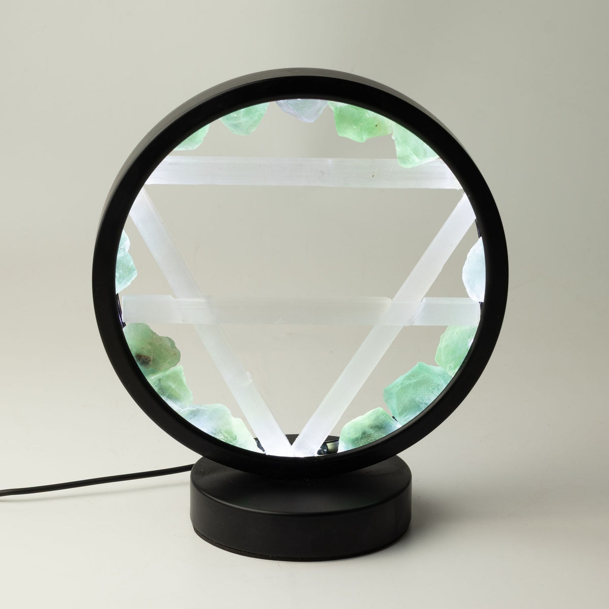 Edelstein Halo Lampe – Erde – Aventurin & Selenit