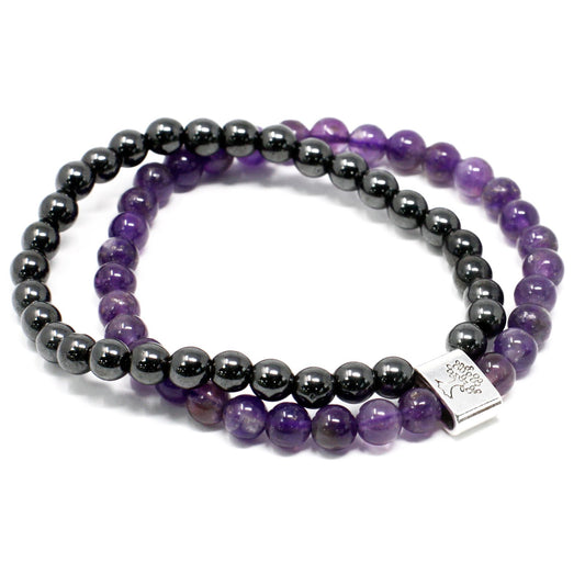 Magnetisches Amethyst-Armband – Edelsteinperlen