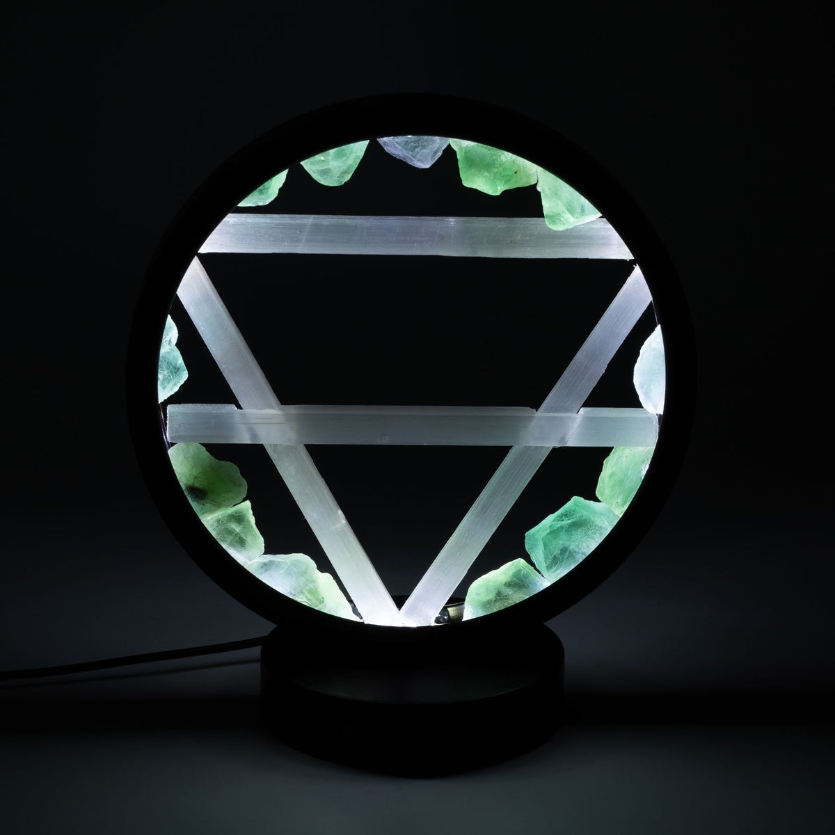 Edelstein Halo Lampe – Erde – Aventurin & Selenit