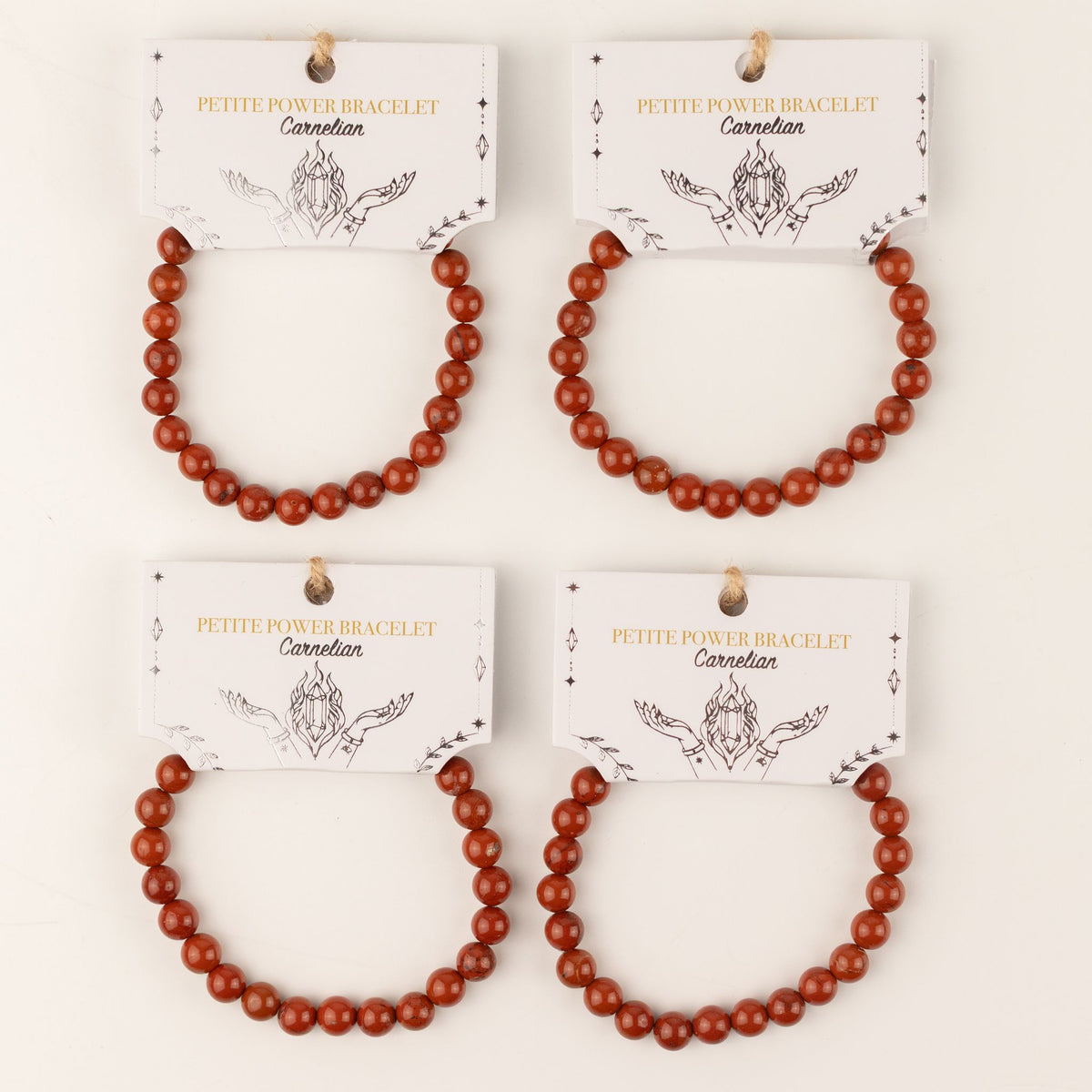Karneol-Armband Petite – 6 mm Perlen, 17 cm