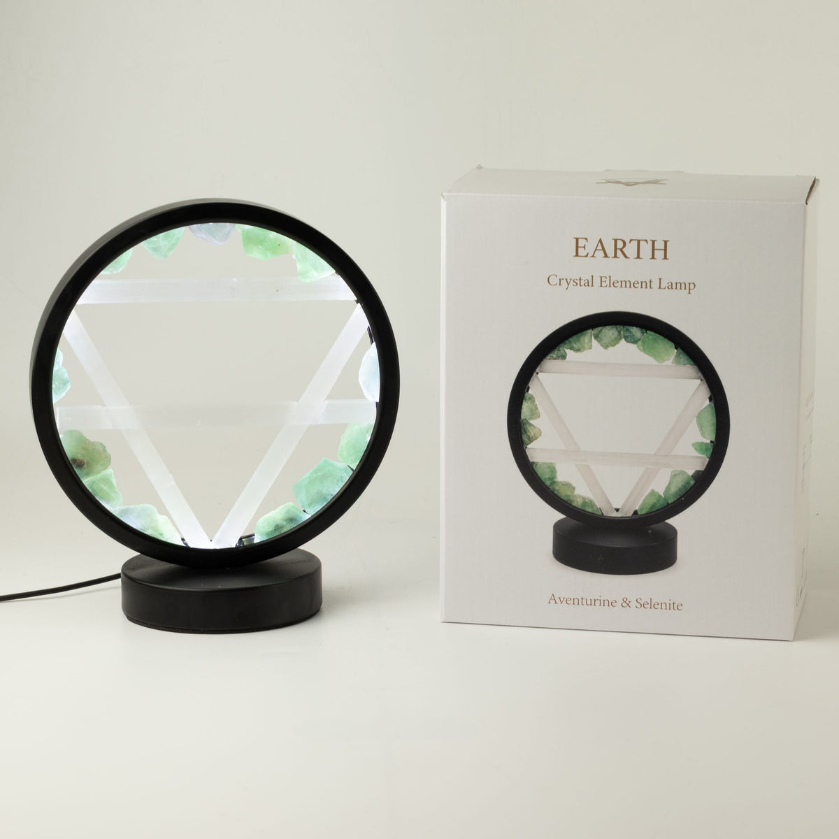 Edelstein Halo Lampe – Erde – Aventurin & Selenit
