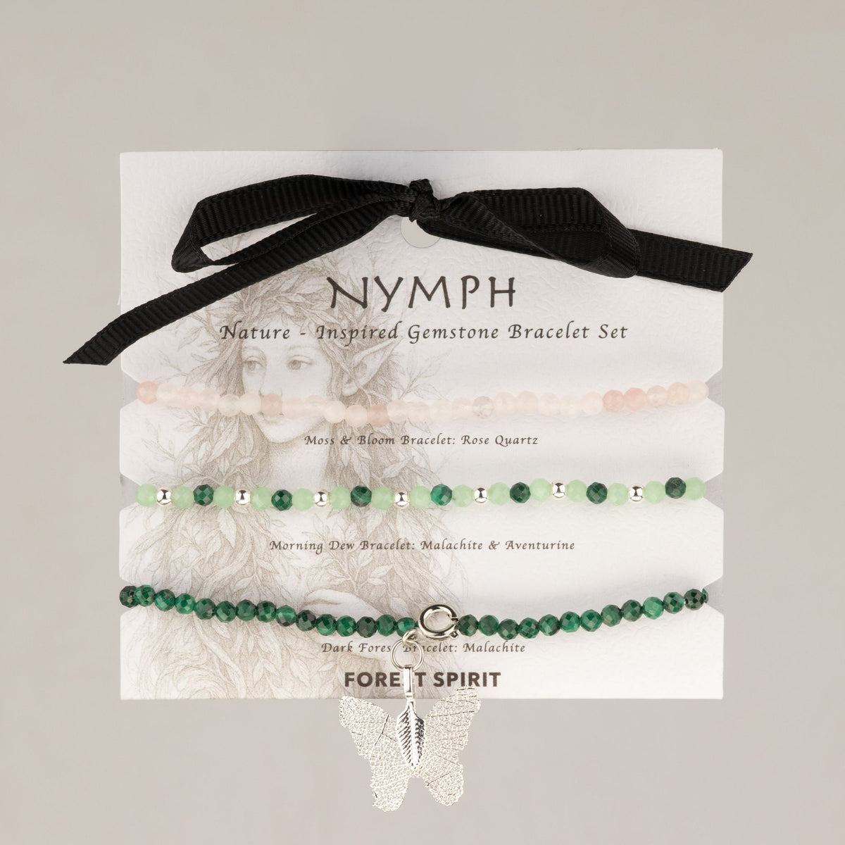 Edelstein-Armbandset Forest Spirit – 3-teilig, Nymph