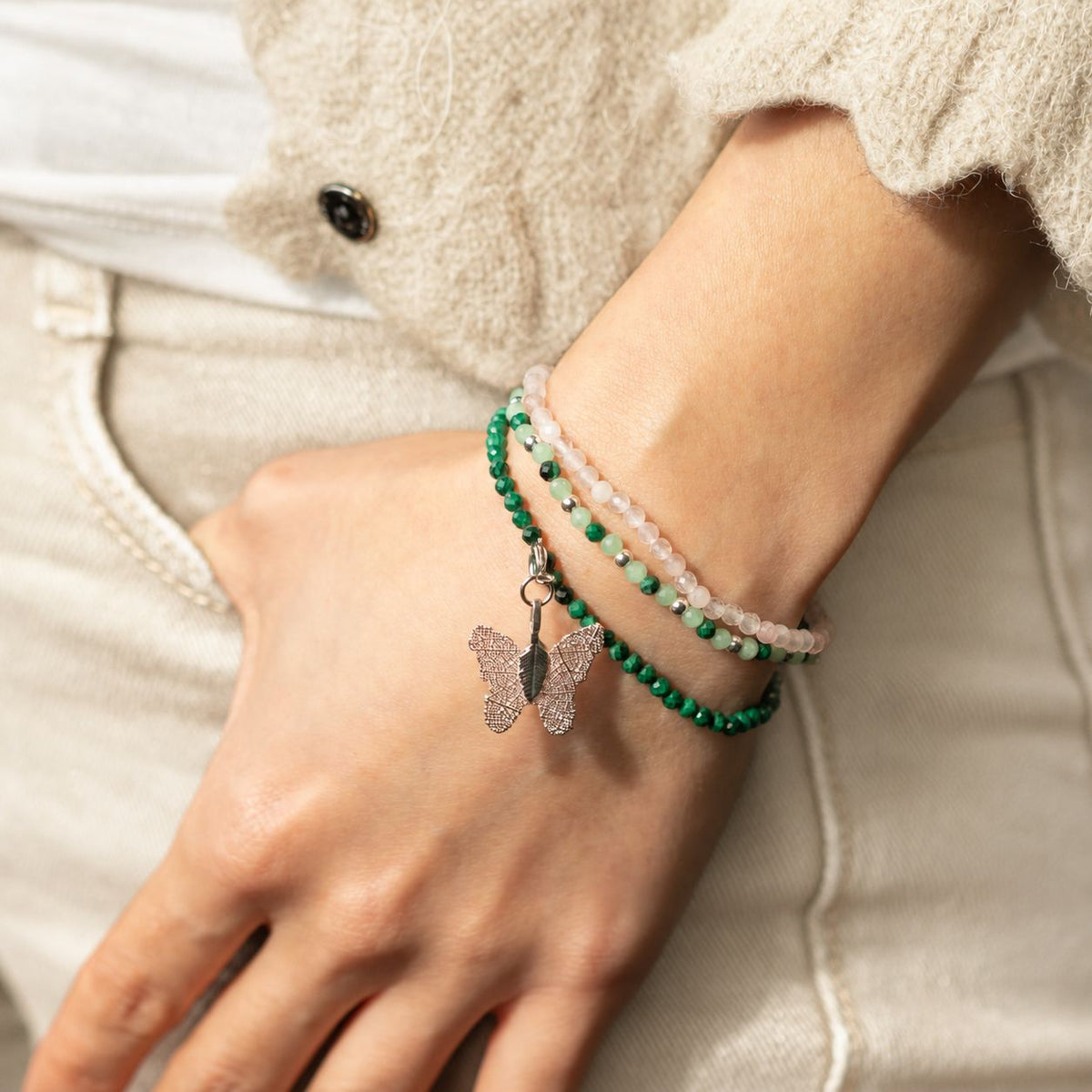 Edelstein-Armbandset Forest Spirit – 3-teilig, Nymph