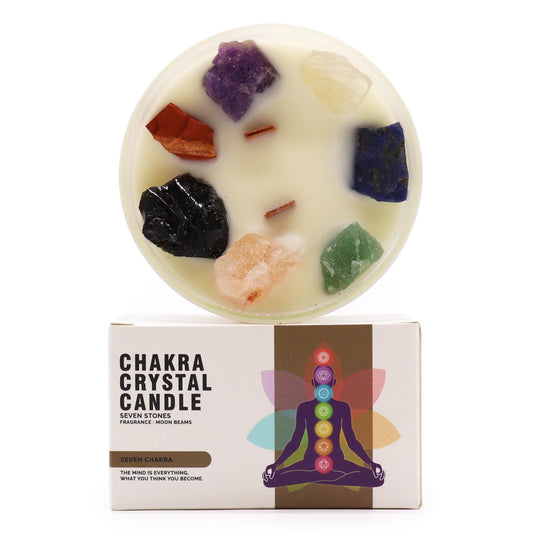 Große Chakra Kristallkerze – Sieben Chakren