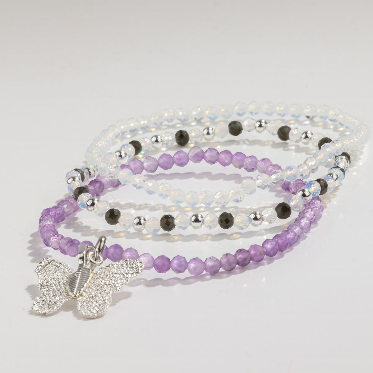 Edelstein-Armbandset Full Moon – 3-teilig, Nymph