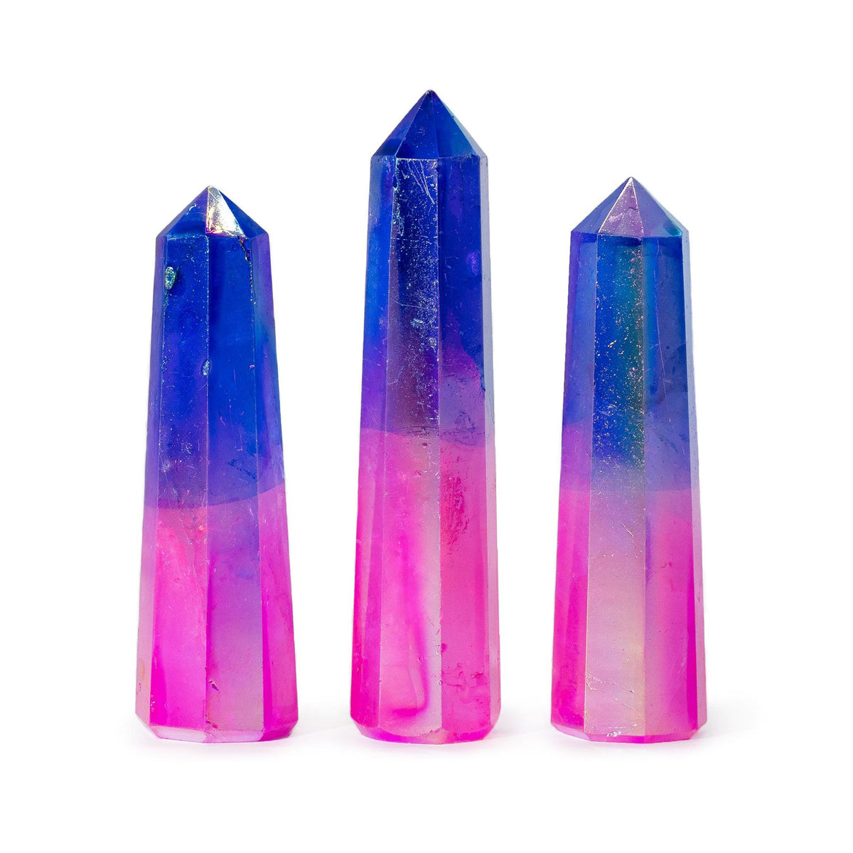 Edelstein-Obelisk ca. 9 cm – Aurora Quarz Rosa & Blau