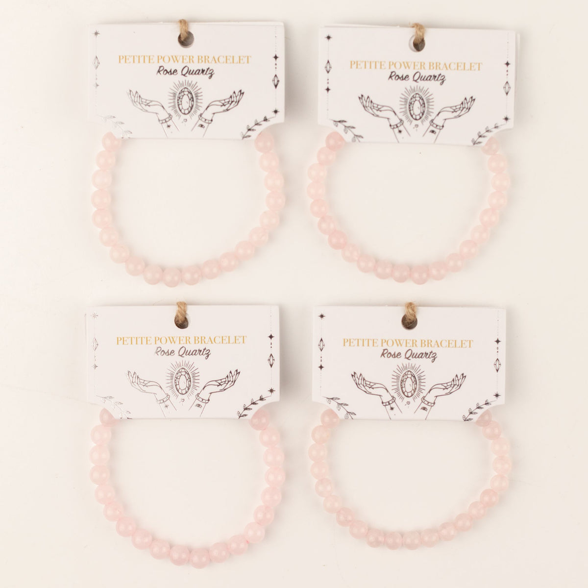 Rosenquarz-Armband Petite – 6 mm Perlen, 17 cm