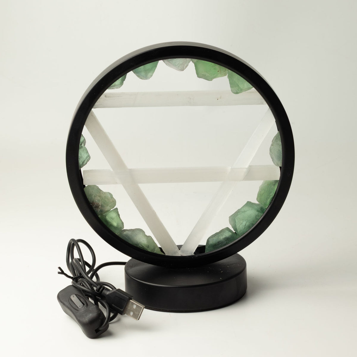 Edelstein Halo Lampe – Erde – Aventurin & Selenit