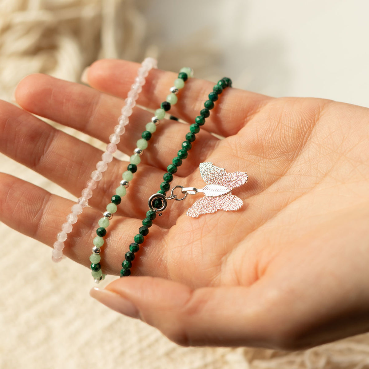 Edelstein-Armbandset Forest Spirit – 3-teilig, Nymph