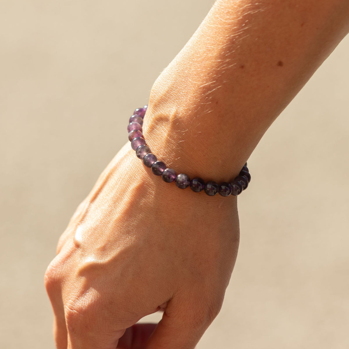 Amethyst-Armband Petite – 6 mm Perlen, 17 cm