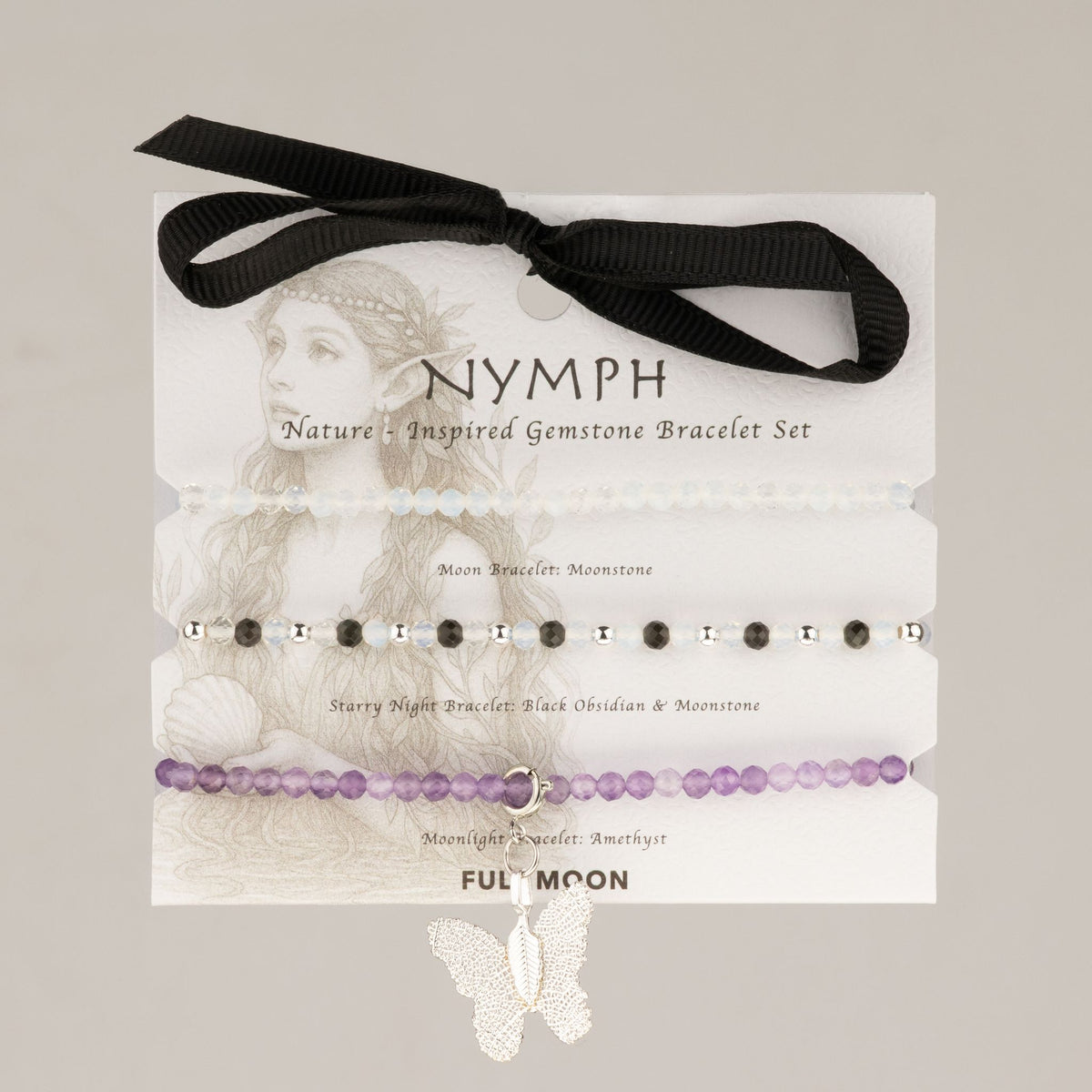 Edelstein-Armbandset Full Moon – 3-teilig, Nymph