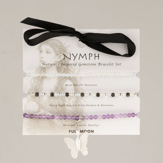 Edelstein-Armbandset Full Moon – 3-teilig, Nymph