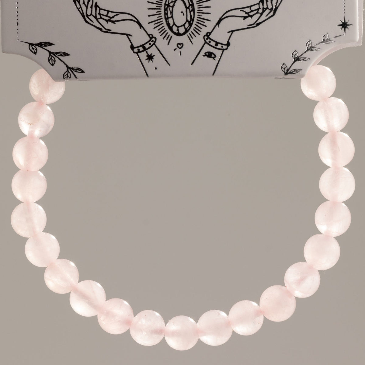 Rosenquarz-Armband Petite – 6 mm Perlen, 17 cm
