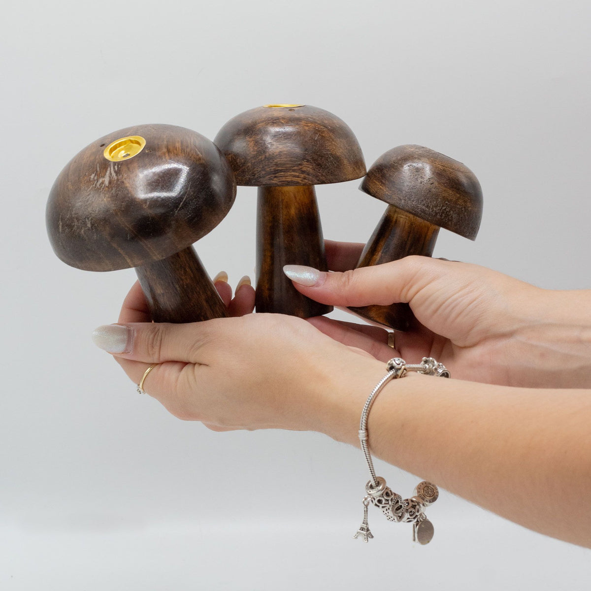Räucherkegel-Pilze – Set 3-teilig (10 / 9 / 8 cm)