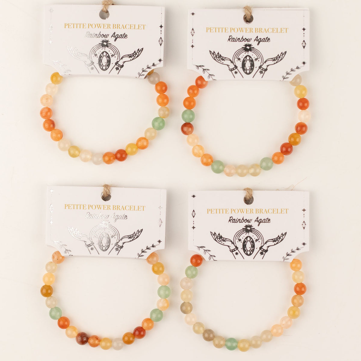 Regenbogenachat-Armband Petite – 6 mm Perlen, 17 cm