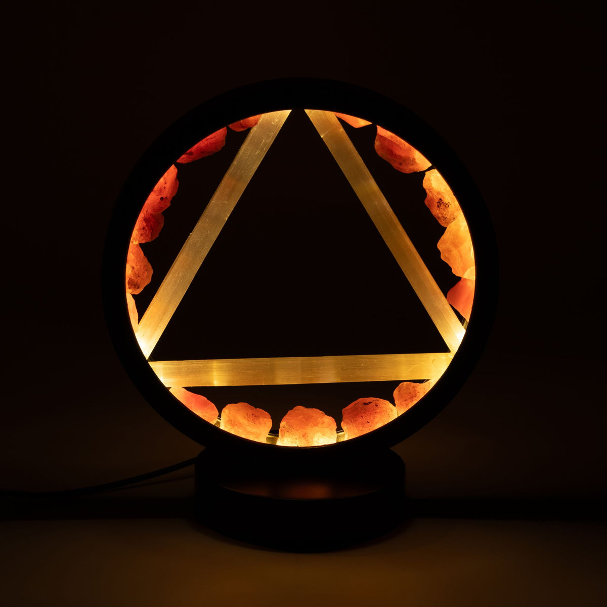 Edelstein Halo Lampe – Feuer – Karneol & Selenit