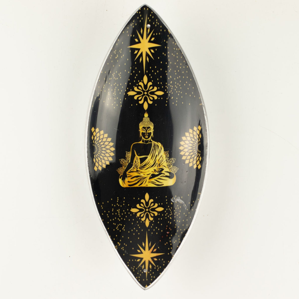 Emaille-Räucherschale Gold & Schwarzer Buddha