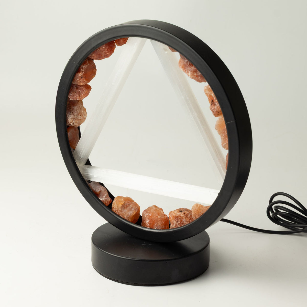 Edelstein Halo Lampe – Feuer – Karneol & Selenit