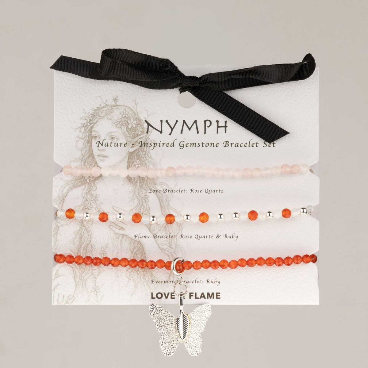 Edelstein-Armbandset Love & Flame – 3-teilig, Nymph