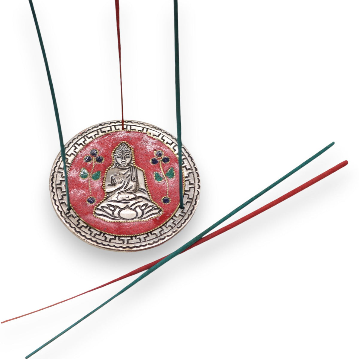 Buddha-Räucherhalter Rot – 10 cm