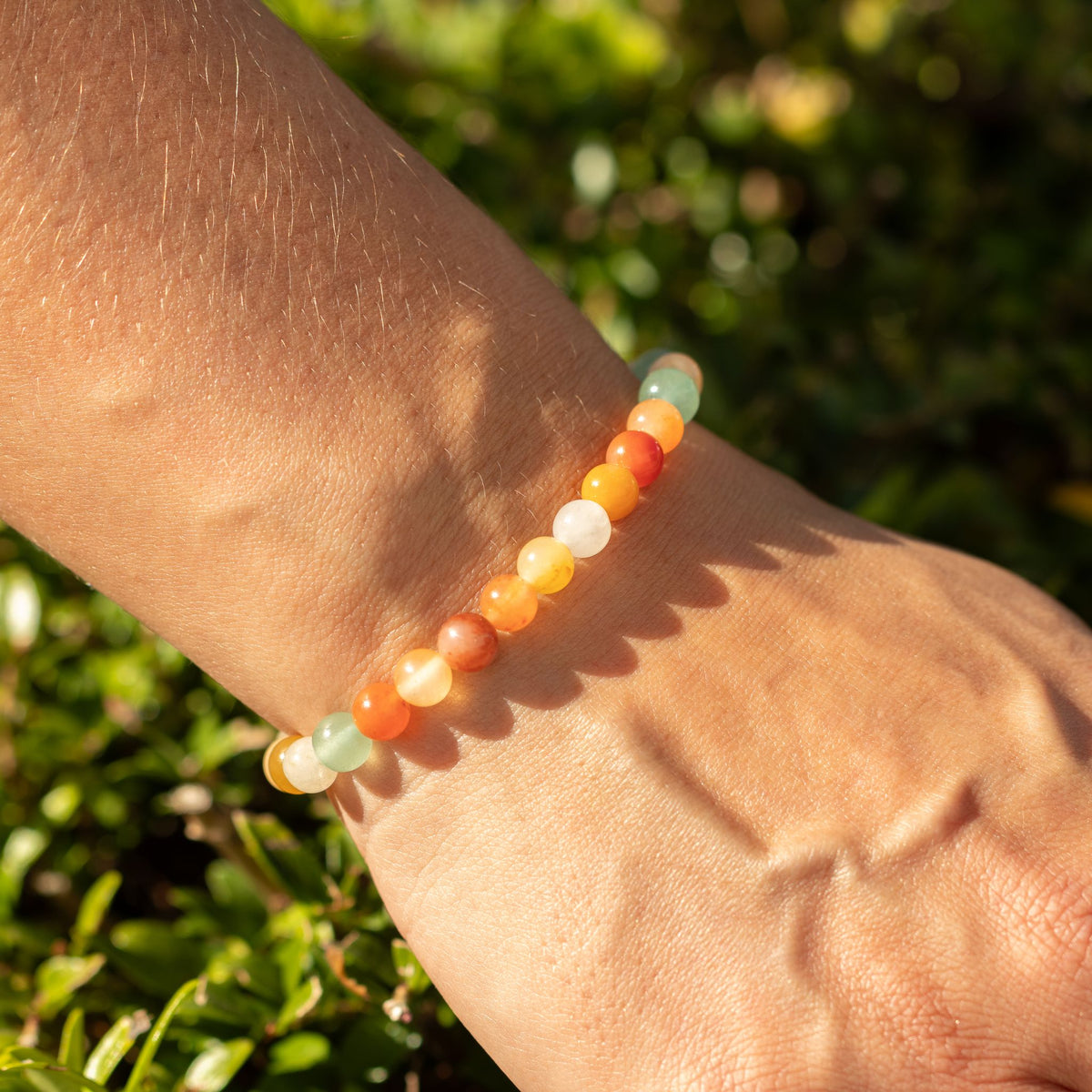 Regenbogenachat-Armband Petite – 6 mm Perlen, 17 cm