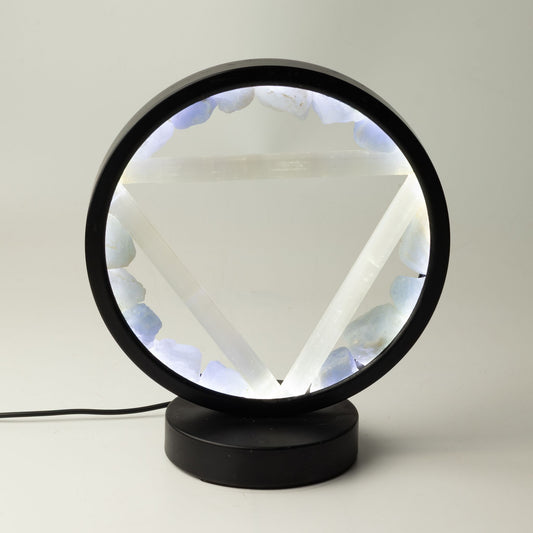 Edelstein Halo Lampe – Wasser – Aquamarin & Selenit