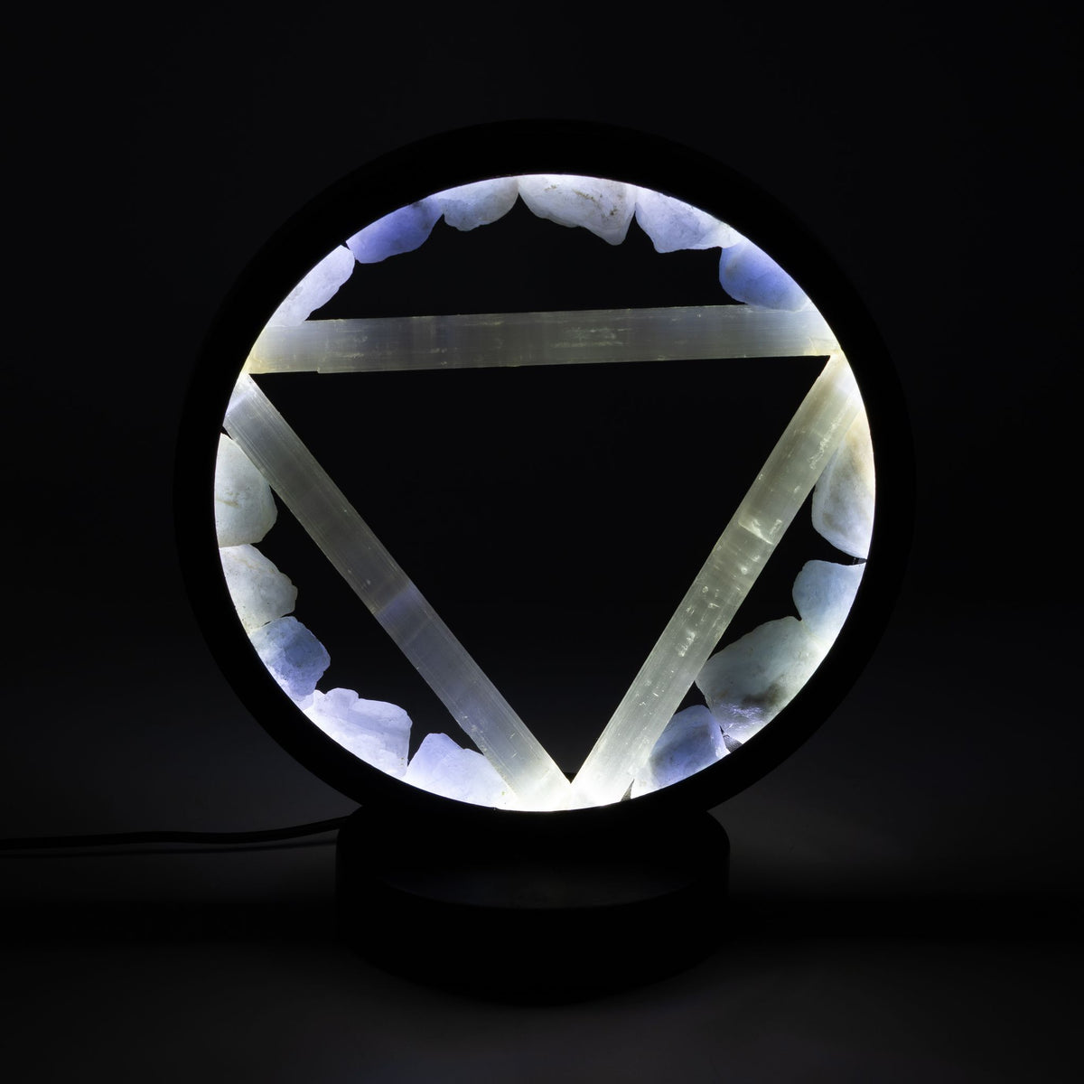 Edelstein Halo Lampe – Wasser – Aquamarin & Selenit