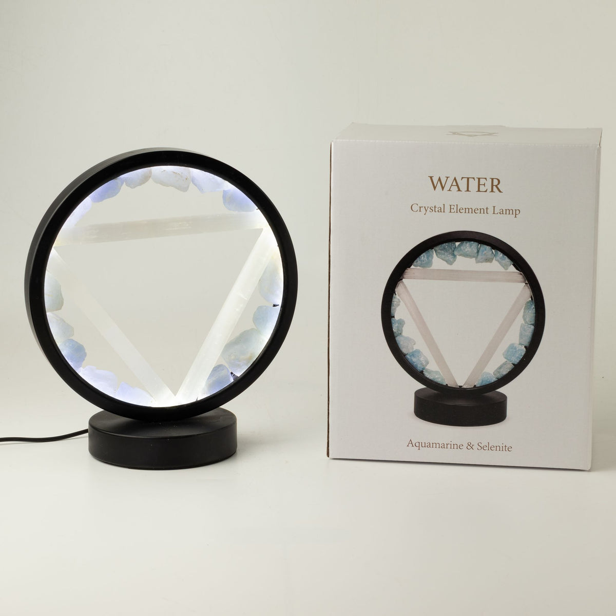 Edelstein Halo Lampe – Wasser – Aquamarin & Selenit