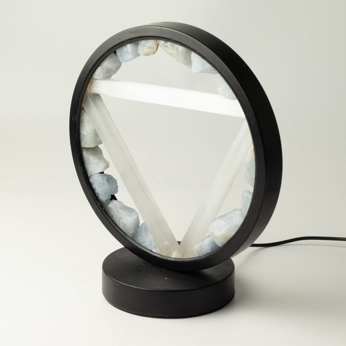 Edelstein Halo Lampe – Wasser – Aquamarin & Selenit