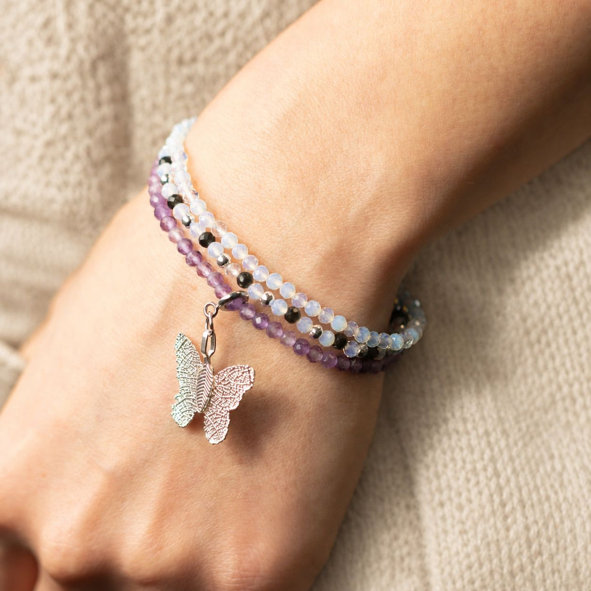 Edelstein-Armbandset Full Moon – 3-teilig, Nymph