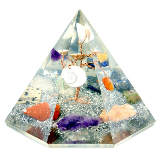 Orgonit 7-seitige Pyramide 90 mm – Edelstein Weisheitsbaum