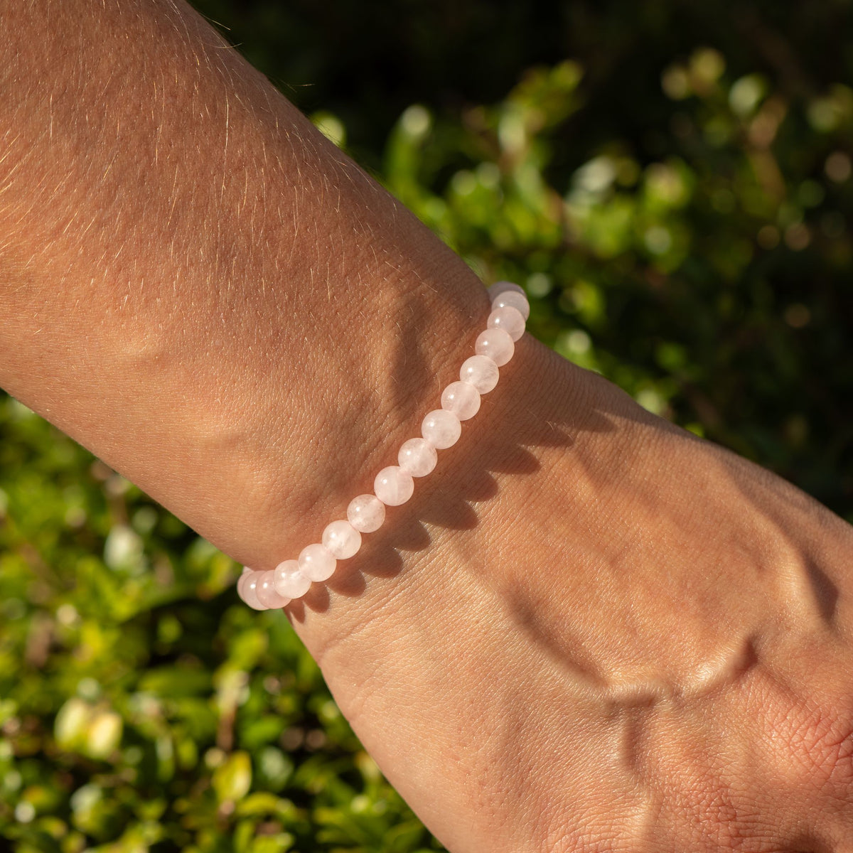 Rosenquarz-Armband Petite – 6 mm Perlen, 17 cm