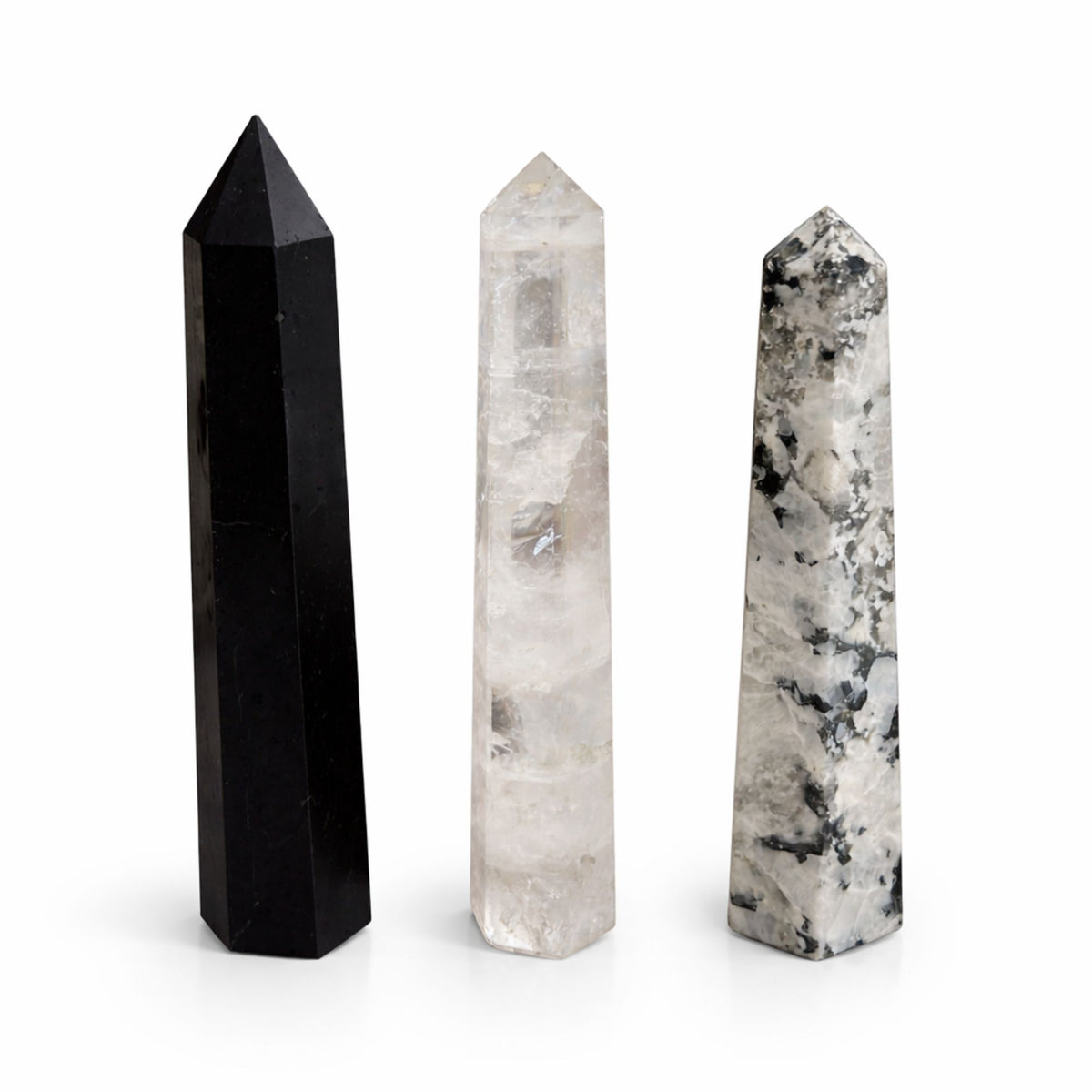 Sechsseitiger Edelstein-Obelisk ca. 17 cm – Schwarzer Turmalin