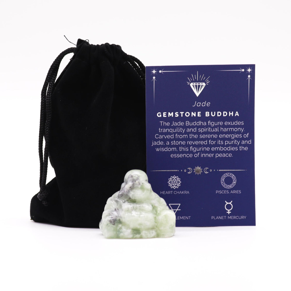 Kleiner Edelstein-Buddha – Jade 35×40×23 mm