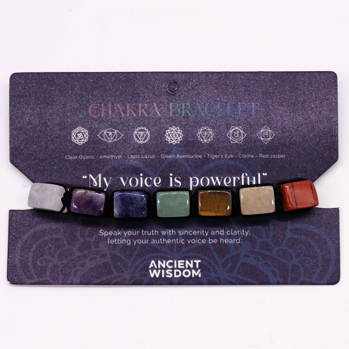 Chakra-Armband mit Trommelstein-Perlen