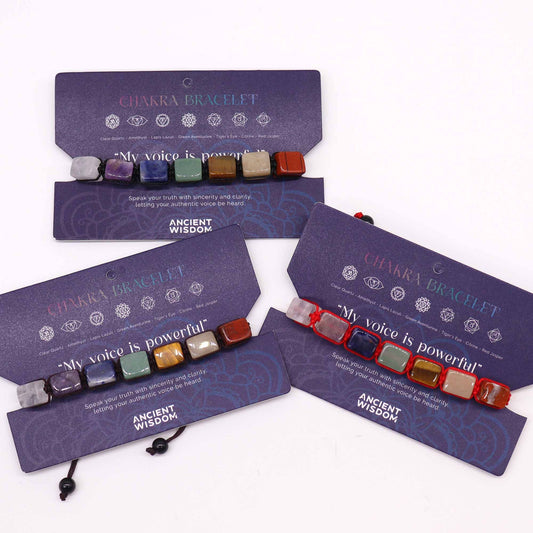 Chakra-Armband mit Trommelstein-Perlen