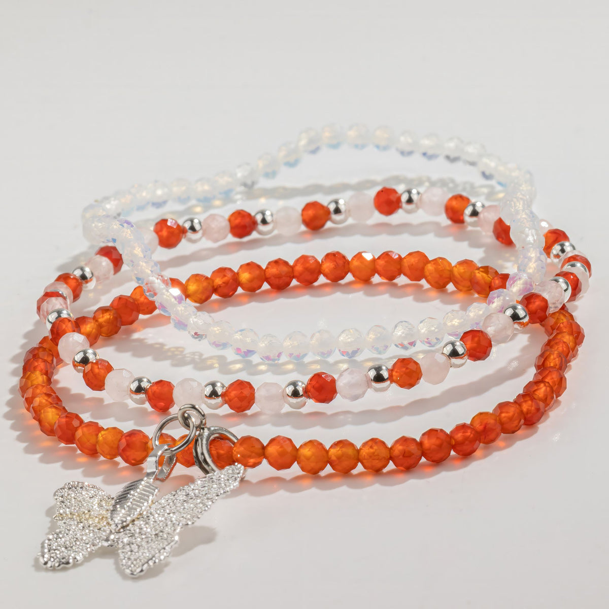 Edelstein-Armbandset Blood Moon – 3-teilig, Nymph