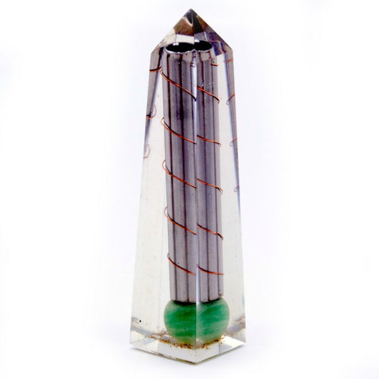 Orgonit Obelisk Power Point – Grüner Aventurin 110×30 mm
