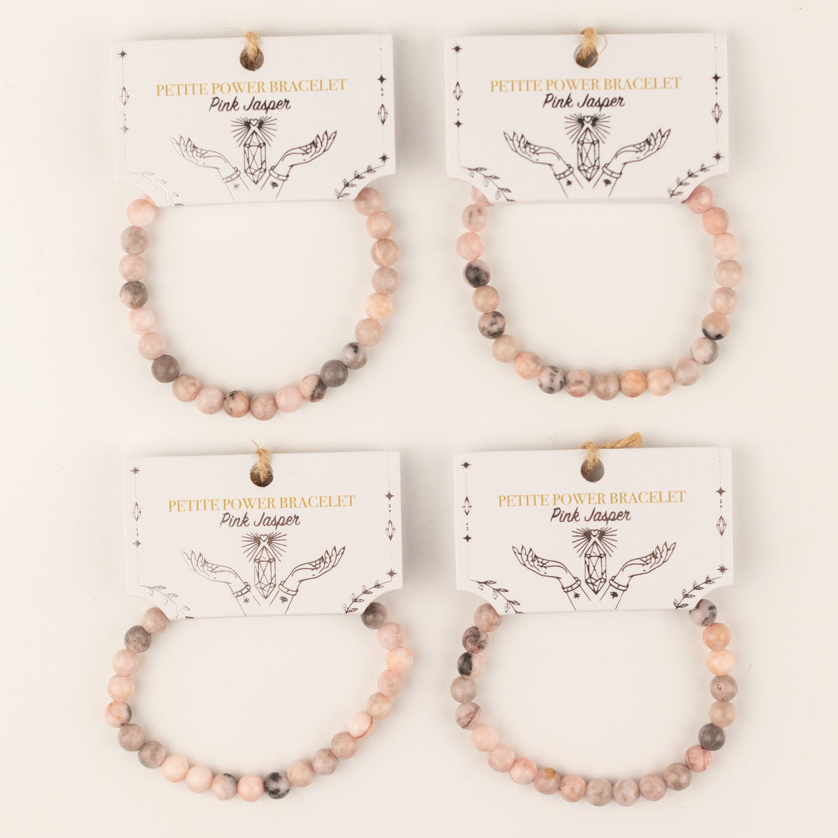 Rosa Jaspis-Armband Petite – 6 mm Perlen, 17 cm