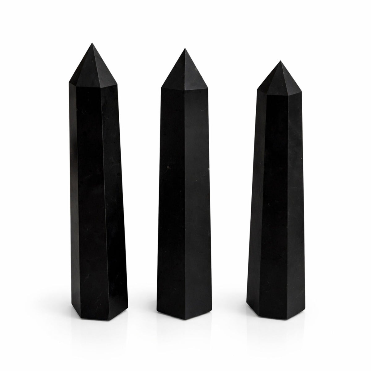 Sechsseitiger Edelstein-Obelisk ca. 17 cm – Schwarzer Turmalin