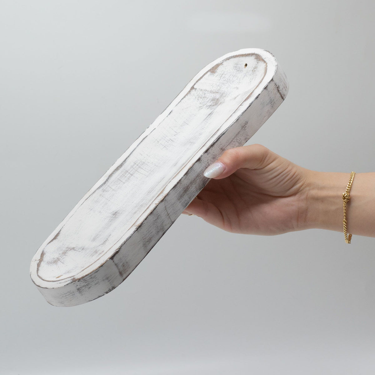 Große Räucherschale 30×10 cm – Whitewash